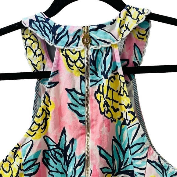 Draper James Pineapple Halter Dress Keyhole Women's Size 10 Sleeveless Mini Pink - Picture 8 of 8